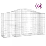 4 db íves horganyzott vas gabion kosár 200 x 50 x 100/120 cm