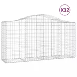 12 db íves horganyzott vas gabion kosár 200x50x100/120 cm