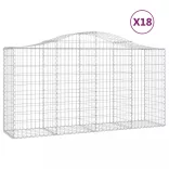 18 db íves horganyzott vas gabion kosár 200x50x100/120 cm