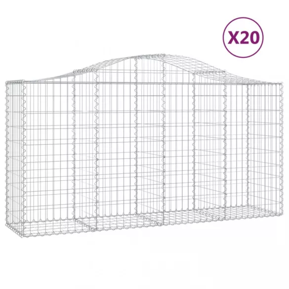 20 db íves horganyzott vas gabion kosár 200x50x100/120 cm