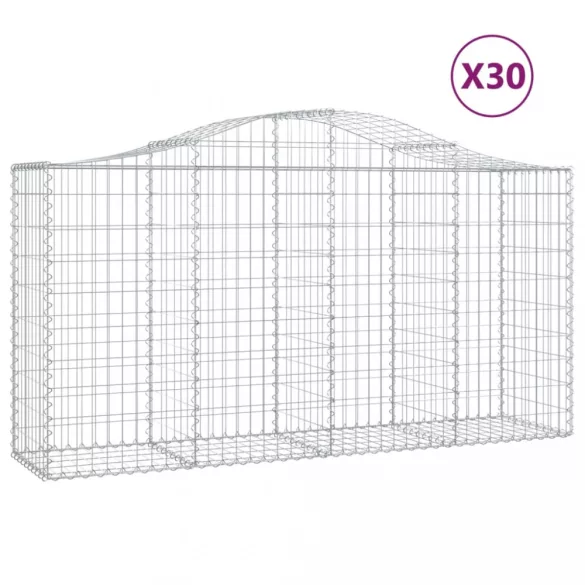 30 db íves horganyzott vas gabion kosár 200x50x100/120 cm