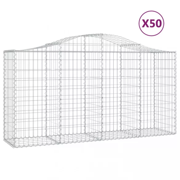 50 db íves horganyzott vas gabion kosár 200x50x100/120 cm