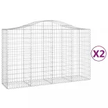 2 db íves horganyzott vas gabion kosár 200x50x120/140 cm