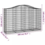 3 db íves horganyzott vas gabion kosár 200x50x120/140 cm