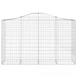 6 db íves horganyzott vas gabion kosár 200x50x120/140 cm