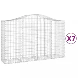 7 db íves horganyzott vas gabion kosár 200x50x120/140 cm