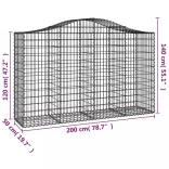 10 db íves horganyzott vas gabion kosár 200x50x120/140 cm