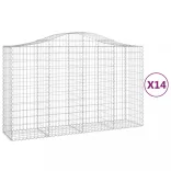 14 db íves horganyzott vas gabion kosár 200x50x120/140 cm