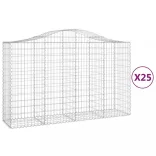 25 db íves horganyzott vas gabion kosár 200x50x120/140 cm