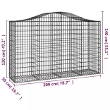 30 db íves horganyzott vas gabion kosár 200x50x120/140 cm