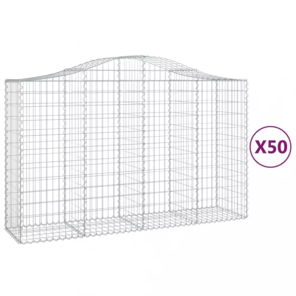 50 db íves horganyzott vas gabion kosár 200x50x120/140 cm