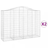 2 db íves horganyzott vas gabion kosár 200x50x140/160 cm