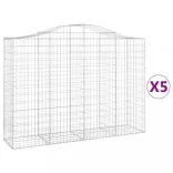 5 db íves horganyzott vas gabion kosár 200x50x140/160 cm