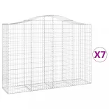 7 db íves horganyzott vas gabion kosár 200x50x140/160 cm