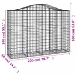 7 db íves horganyzott vas gabion kosár 200x50x140/160 cm