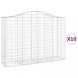 10 db íves horganyzott vas gabion kosár 200x50x140/160 cm