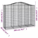 10 db íves horganyzott vas gabion kosár 200x50x140/160 cm