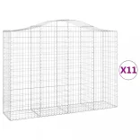 11 db íves horganyzott vas gabion kosár 200x50x140/160 cm