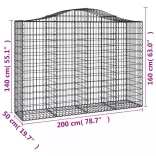 11 db íves horganyzott vas gabion kosár 200x50x140/160 cm