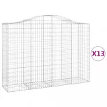 13 db íves horganyzott vas gabion kosár 200x50x140/160 cm