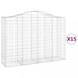 15 db íves horganyzott vas gabion kosár 200x50x140/160 cm