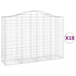 18 db íves horganyzott vas gabion kosár 200x50x140/160 cm