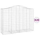 20 db íves horganyzott vas gabion kosár 200x50x140/160 cm