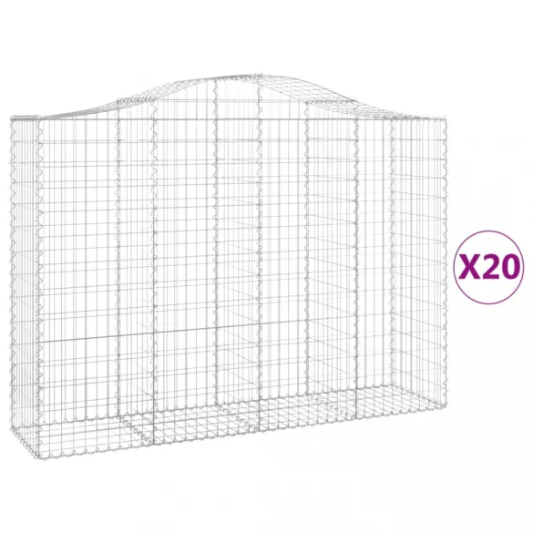 20 db íves horganyzott vas gabion kosár 200x50x140/160 cm