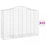 25 db íves horganyzott vas gabion kosár 200x50x140/160 cm