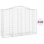 30 db íves horganyzott vas gabion kosár 200x50x140/160 cm