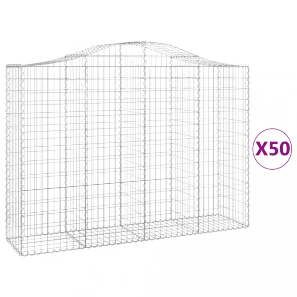 50 db íves horganyzott vas gabion kosár 200x50x140/160 cm