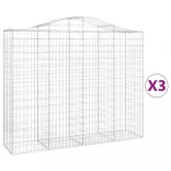 3 db íves horganyzott vas gabion kosár 200x50x160/180 cm