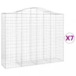 7 db íves horganyzott vas gabion kosár 200x50x160/180 cm