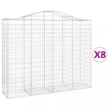 8 db íves horganyzott vas gabion kosár 200x50x160/180 cm