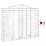 9 db íves horganyzott vas gabion kosár 200x50x160/180 cm
