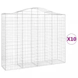 10 db íves horganyzott vas gabion kosár 200x50x160/180 cm