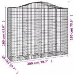 10 db íves horganyzott vas gabion kosár 200x50x160/180 cm