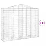 11 db íves horganyzott vas gabion kosár 200x50x160/180 cm