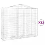 12 db íves horganyzott vas gabion kosár 200x50x160/180 cm