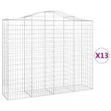 13 db íves horganyzott vas gabion kosár 200x50x160/180 cm