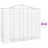 14 db íves horganyzott vas gabion kosár 200x50x160/180 cm