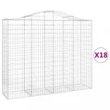 18 db íves horganyzott vas gabion kosár 200x50x160/180 cm