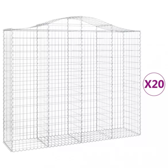 20 db íves horganyzott vas gabion kosár 200x50x160/180 cm
