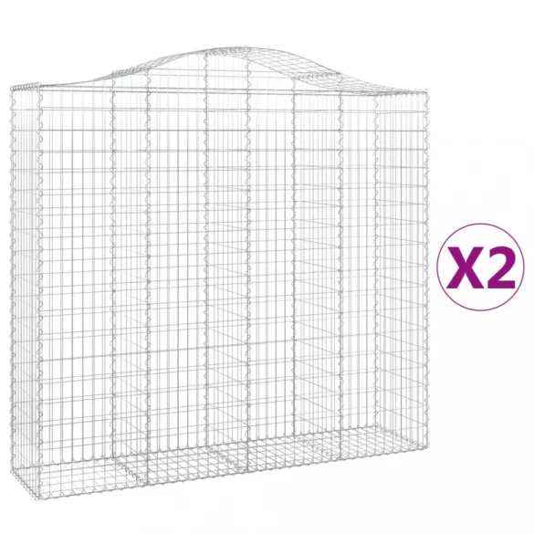 2 db íves horganyzott vas gabion kosár 200x50x180/200 cm