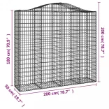 2 db íves horganyzott vas gabion kosár 200x50x180/200 cm