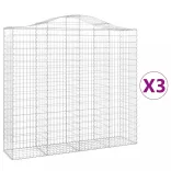 3 db íves horganyzott vas gabion kosár 200x50x180/200 cm