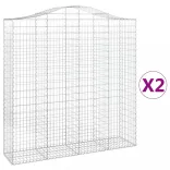 2 db íves horganyzott vas gabion kosár 200x50x200/220 cm