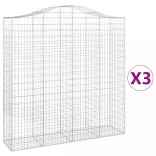 3 db íves horganyzott vas gabion kosár 200x50x200/220 cm