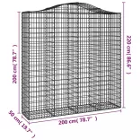 4 db íves horganyzott vas gabion kosár 200x50x200/220 cm
