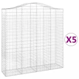 5 db íves horganyzott vas gabion kosár 200x50x200/220 cm